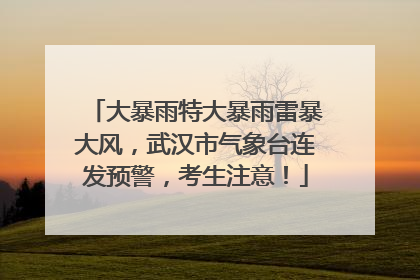 大暴雨特大暴雨雷暴大风，武汉市气象台连发预警，考生注意！