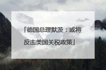 德国总理默茨：或将反击美国关税政策