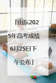 山东2025年高考成绩6月25日下午公布