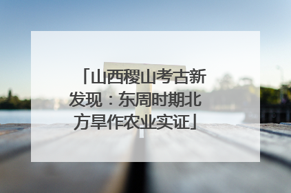 山西稷山考古新发现：东周时期北方旱作农业实证