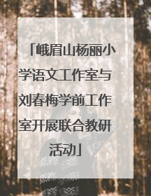 峨眉山杨丽小学语文工作室与刘春梅学前工作室开展联合教研活动