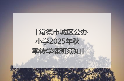 常德市城区公办小学2025年秋季转学插班须知