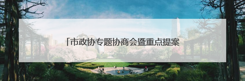市政协专题协商会暨重点提案督办会议召开 黄喜忠讲话