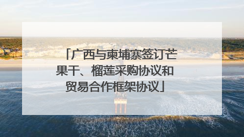 广西与柬埔寨签订芒果干、榴莲采购协议和贸易合作框架协议
