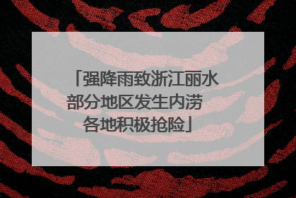 强降雨致浙江丽水部分地区发生内涝 各地积极抢险