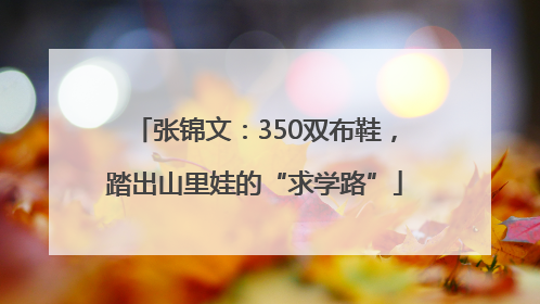 张锦文：350双布鞋，踏出山里娃的“求学路”