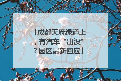 成都天府绿道上，有汽车“出没”？园区最新回应