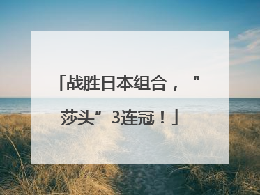 战胜日本组合，“莎头”3连冠！