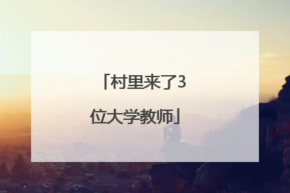 村里来了3位大学教师
