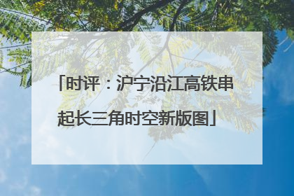 时评：沪宁沿江高铁串起长三角时空新版图