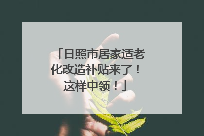 日照市居家适老化改造补贴来了！这样申领！