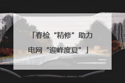 春检“精修”助力电网“迎峰度夏”