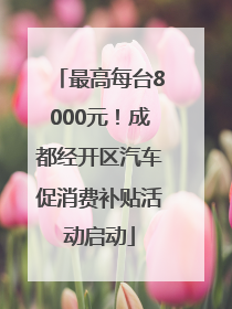 最高每台8000元！成都经开区汽车促消费补贴活动启动