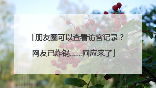 朋友圈可以查看访客记录？网友已炸锅……回应来了