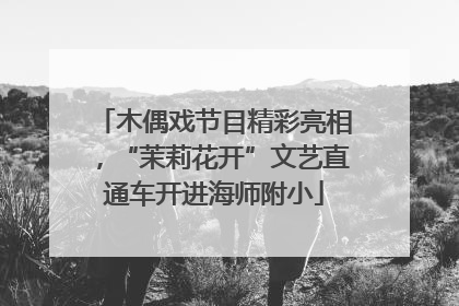 木偶戏节目精彩亮相，“茉莉花开”文艺直通车开进海师附小