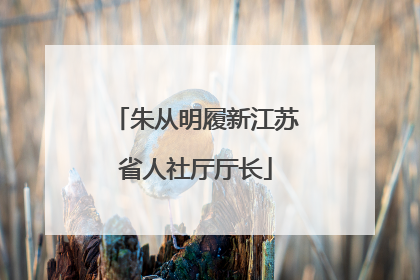 朱从明履新江苏省人社厅厅长