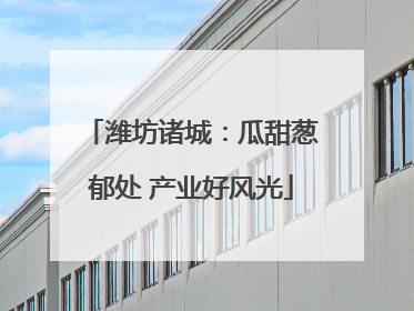 潍坊诸城：瓜甜葱郁处 产业好风光