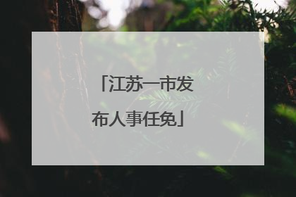 江苏一市发布人事任免