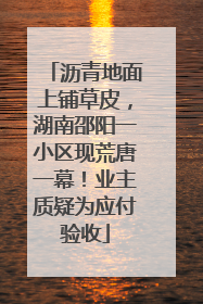 沥青地面上铺草皮，湖南邵阳一小区现荒唐一幕！业主质疑为应付验收