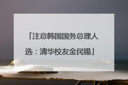 注意韩国国务总理人选：清华校友金民锡