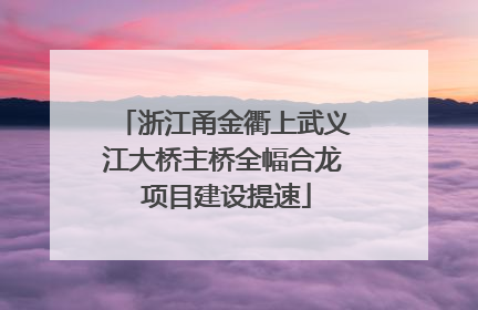 浙江甬金衢上武义江大桥主桥全幅合龙 项目建设提速