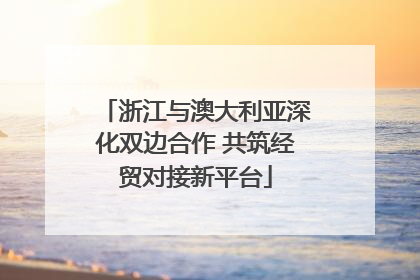 浙江与澳大利亚深化双边合作 共筑经贸对接新平台
