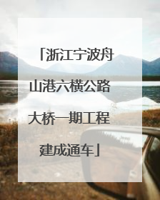 浙江宁波舟山港六横公路大桥一期工程建成通车