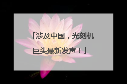 涉及中国，光刻机巨头最新发声！