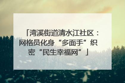湾溪街道清水江社区：网格员化身“多面手”织密“民生幸福网”