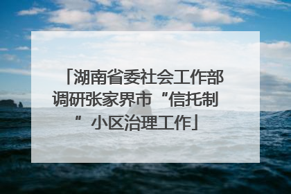 湖南省委社会工作部调研张家界市“信托制”小区治理工作