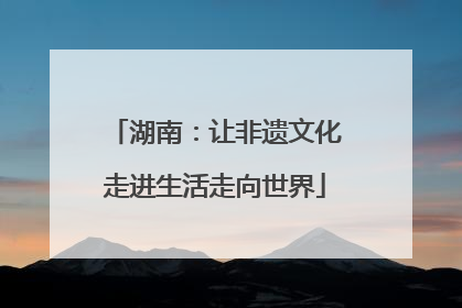 湖南：让非遗文化走进生活走向世界