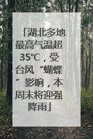 湖北多地最高气温超35℃，受台风“蝴蝶”影响，本周末将迎强降雨