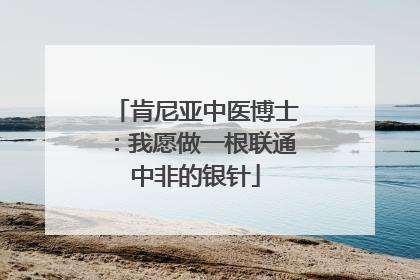 肯尼亚中医博士：我愿做一根联通中非的银针