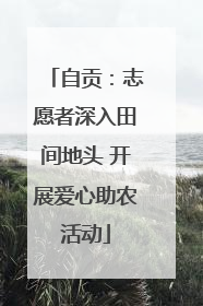 自贡：志愿者深入田间地头 开展爱心助农活动