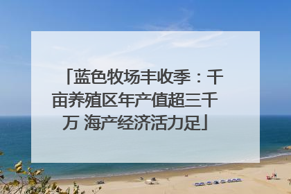 蓝色牧场丰收季：千亩养殖区年产值超三千万 海产经济活力足