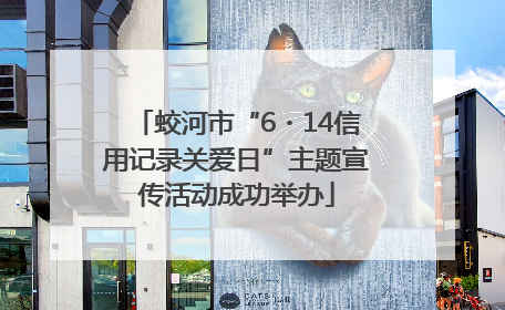 蛟河市“6・14信用记录关爱日”主题宣传活动成功举办