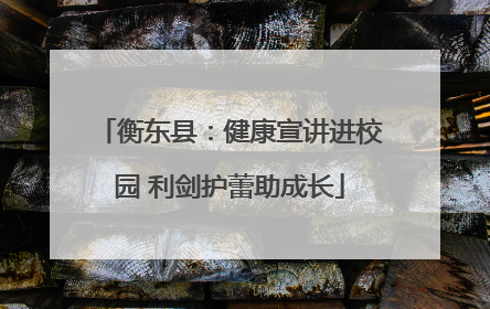 衡东县：健康宣讲进校园 利剑护蕾助成长