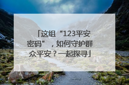 这组“123平安密码”，如何守护群众平安？一起探寻