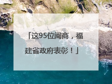 这95位闽商，福建省政府表彰！