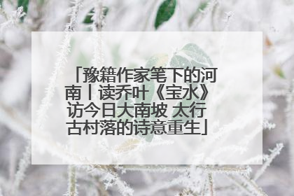 豫籍作家笔下的河南丨读乔叶《宝水》访今日大南坡 太行古村落的诗意重生
