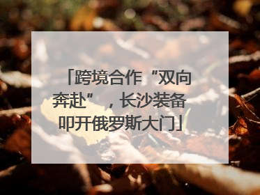跨境合作“双向奔赴”，长沙装备叩开俄罗斯大门