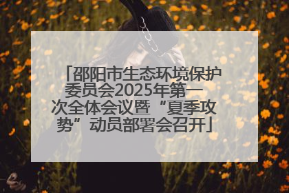 邵阳市生态环境保护委员会2025年第一次全体会议暨“夏季攻势”动员部署会召开