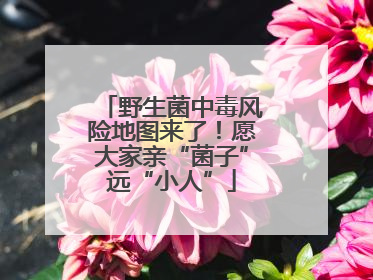 野生菌中毒风险地图来了！愿大家亲“菌子”远“小人”