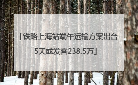 铁路上海站端午运输方案出台 5天或发客238.5万