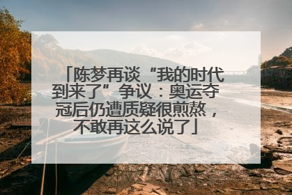 陈梦再谈“我的时代到来了”争议：奥运夺冠后仍遭质疑很煎熬，不敢再这么说了
