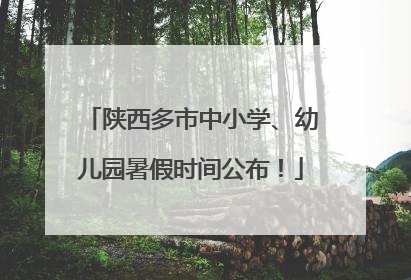 陕西多市中小学、幼儿园暑假时间公布！