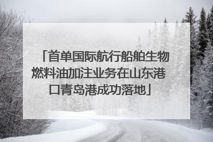 首单国际航行船舶生物燃料油加注业务在山东港口青岛港成功落地