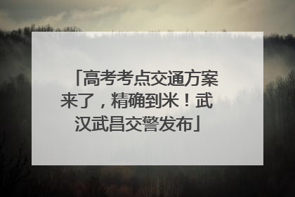 高考考点交通方案来了，精确到米！武汉武昌交警发布