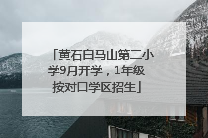 黄石白马山第二小学9月开学，1年级按对口学区招生