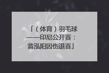 （体育）羽毛球——印尼公开赛：翁泓阳因伤退赛